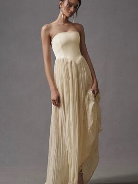 Delfi Collective | Dresses | Delfi Adele Pleated Silk Cutout Orange Dress